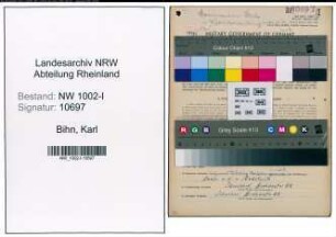 Entnazifizierung Karl Bihn, geb. 18.12.1905 (Registrator)