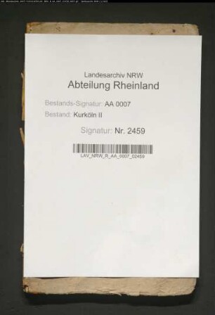 Register der Renten des Hauses Zoppenbroich