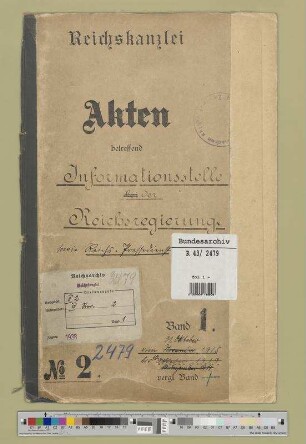 Informationsstelle der Reichsregierung, sowie Reichspressedienst