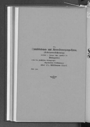 Die Hinterbliebenen- und Alters-Versorgungs-Kasse,