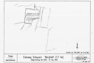 Fahrweg Scheyern 'Bergfeld' (1.7 ha) (Wegermittlung SEL-DGPS, 13. Aug.1991)