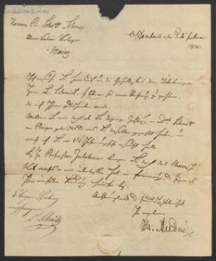 Brief an B. Schott's Söhne : 04.02.1825