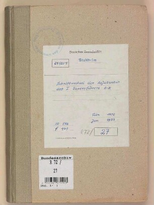 Adjutantur des 1. Bundesführers: Bd. 1
