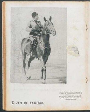El jefe del Fascismo : Una de las más recientes fotografías de Mussolini