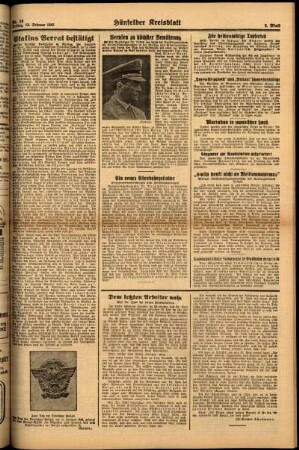 Zweite Ausgabe vom Freitag, den 13. Februar 1942.