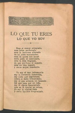 Lo que tú eres - Lo que yo soy