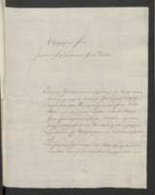 Brief von Friedrich David Lichtenberg an Johann Jacob Kohlhaas