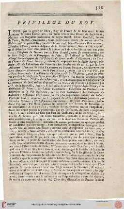 Privilège du Roy