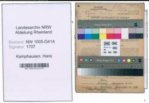 Entnazifizierung Hans Kamphausen , geb. 04.08.1921 (Dreher)