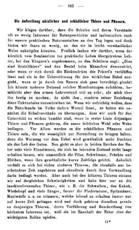 Die Aufstellung nützlicher und schädlicher Thiere und Pflanzen.