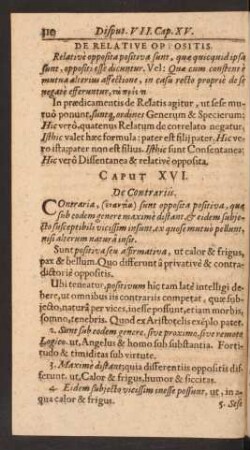 Caput XVI. De Contrariis.