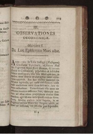 III. OBSERVATIONES OECONOMICA.