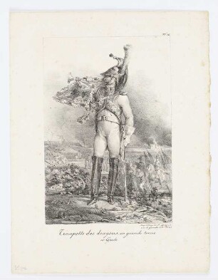 Trompette des dragons, en grande tenue, Blatt 16 der Folge "Kostüme der Kaisergarde"