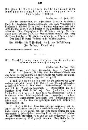 Ausführung der Gesetze zu Diensteinkommensverbesserungen: [A. Behörden und Beamte]