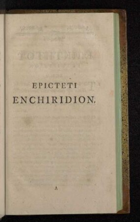 Epicteti Enchiridion.