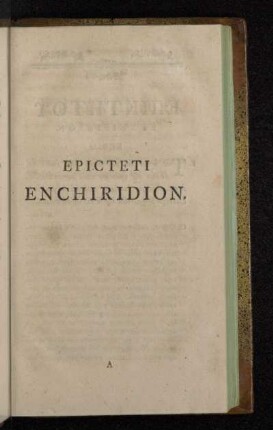 Epicteti Enchiridion.