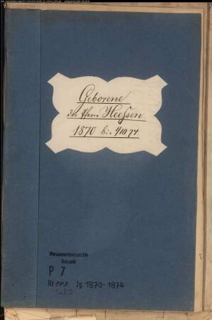 Kirchenbuchduplikate der katholischen Gemeinde in Heessen (GHT 1870-1874) mit Nordenfeldmark (GHT 1870-1874). (Gemeinde: Heesen, katholische Gemeinde und Kirchspiel)