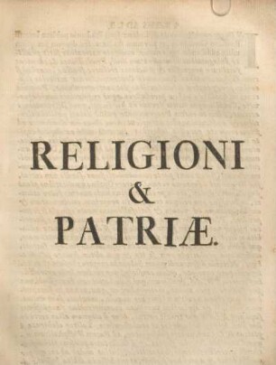 Religioni & patriæ.