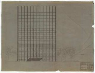 Hochschulbibliothek, Karlsruhe Neubau: Westansicht, 1:100