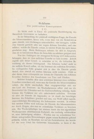 Schluss. Die praktischen Konsequenzen.