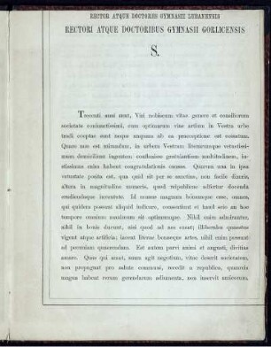Rectori Atque Doctoribus Gymnasii Corlicensis S.