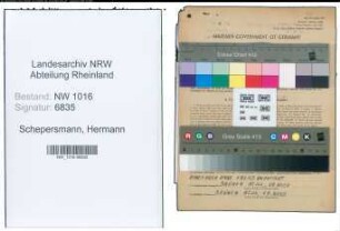 Entnazifizierung Hermann Schepersmann , geb. 17.11.1891 (Landwirt)