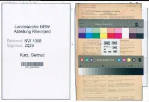 Entnazifizierung Gertrud Kurz , geb. 23.04.1907 ()