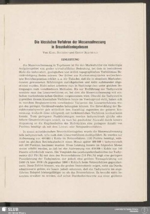 Die klassischen Verfahren der Massenaufmessung in Braunkohlentagebauen