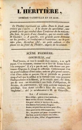 L' héritière : comédie-vaudeville en un acte