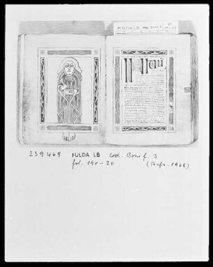 Cadmug-Evangeliar, aus dem Besitz des heiligen Bonifatius — Der Evangelist Markus, Folio 19 verso