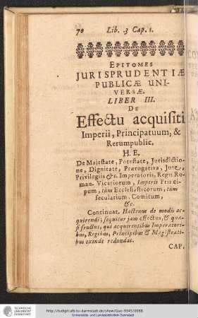 Epitomes Jurisprudentiae Publicae Universae. Liber III.