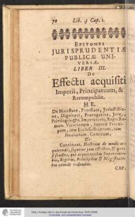 Epitomes Jurisprudentiae Publicae Universae. Liber III.