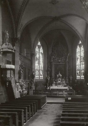 Bautzen. Katholische Liebfrauenkirche, Inneres nach Osten zum Hauptaltar