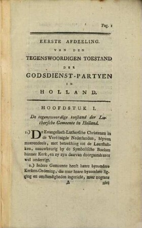 Historie van den tegenwoordigen toestand van den godsdienst in Holland ...