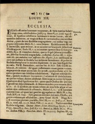 Locus XIX. De Ecclesia
