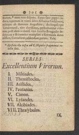Series Excellentium Virorum