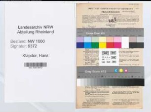 Entnazifizierung Hans Klapdor, geb. 30.04.1903 (Polizeibeamter)