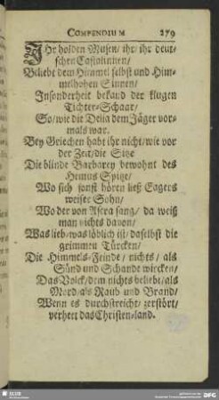Ihr holden Musen, ihr, ihr deutschen Castalinnen, ...