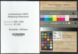 Entnazifizierung Wilhelm Schaefer , geb. 16.01.1899 (Schneider)