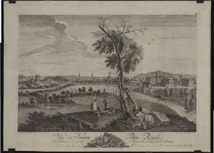 Blick von Eiche auf das Neue Palais, Schloss Sanssouci, das Belvedere auf dem Klausberg und die Stadt Potsdam