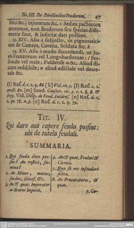 Tit. IV, Qui dare aut capere feuda possint: ubi de tutela feudali