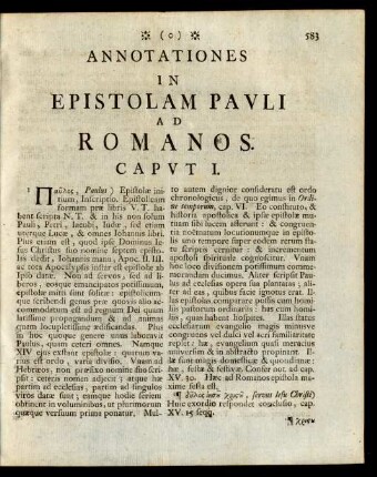Annotationes In Epistolam Pauli Ad Romanos
