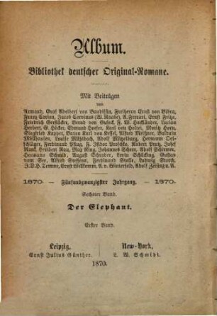 Der Elephant : komischer Roman, 1