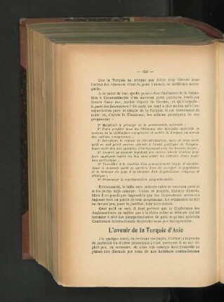 L'avenir de la Turquie d'Asie.