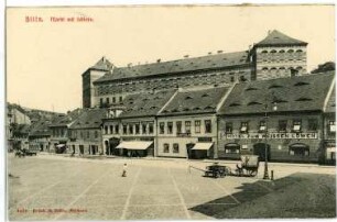 Bilin. Markt mit Schloss