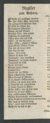 Register zum Anhang