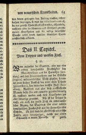 Das II. Capitel. Vom Tripper und weissen Fluß.