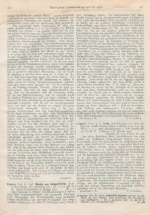 326 [Rezension] Lippert, Peter, Credo. Darstellungen aus dem Gebiet der christlichen Glaubenslehre. 3. Bdchn. Gott und die Welt. 1. u. 2. Aufl
