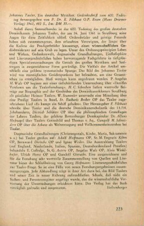 223 [Rezension] Johannes Tauler
