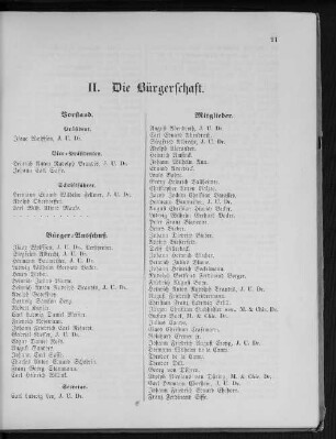 II. Die Bürgerschaft.